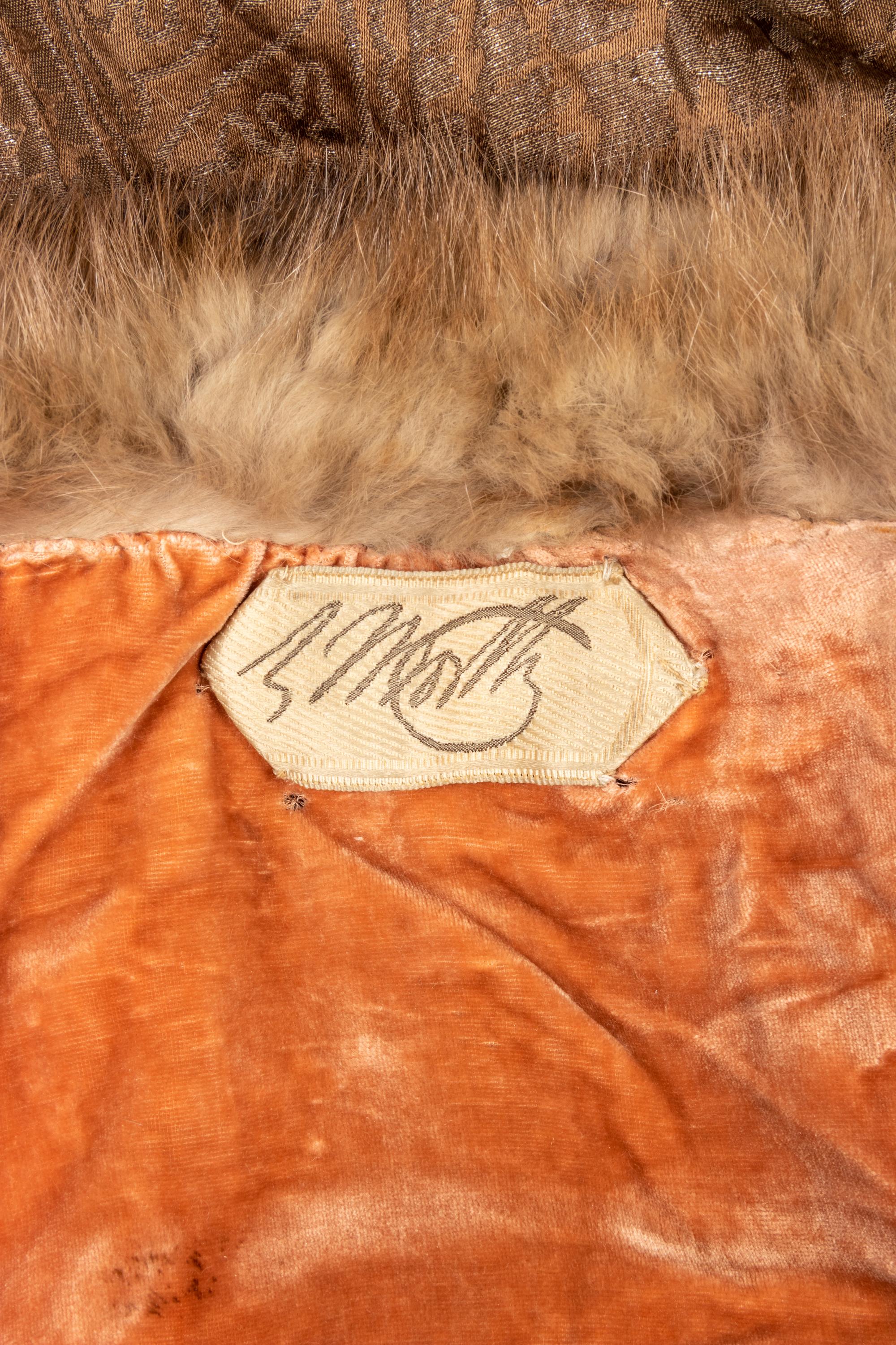 House of Worth Haute Couture Coat Trimmed in Fur, 1920s