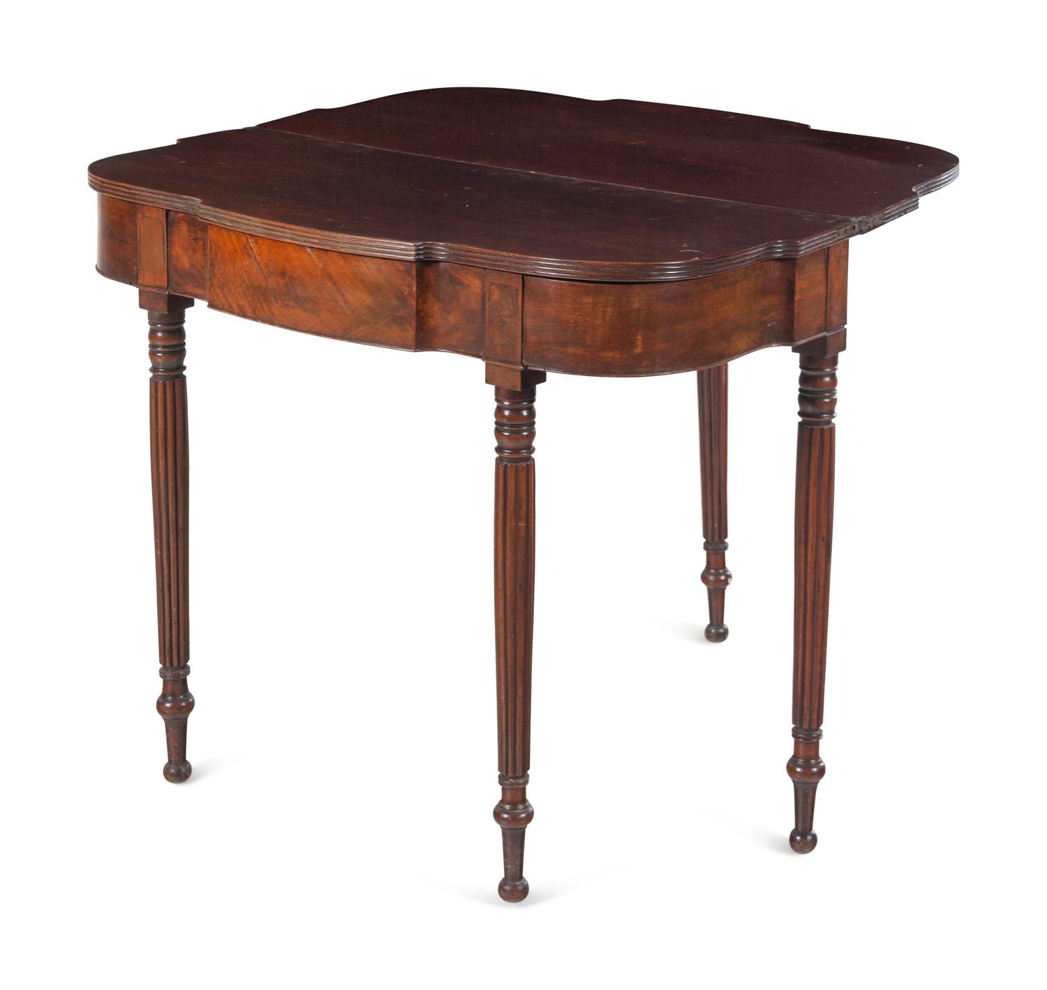 A Federal Inlaid Mahogany Card Table