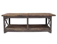 An Industrial Wood and Steel Table 95" W x 30.5" D x 33" H — United States, Early 20th Century