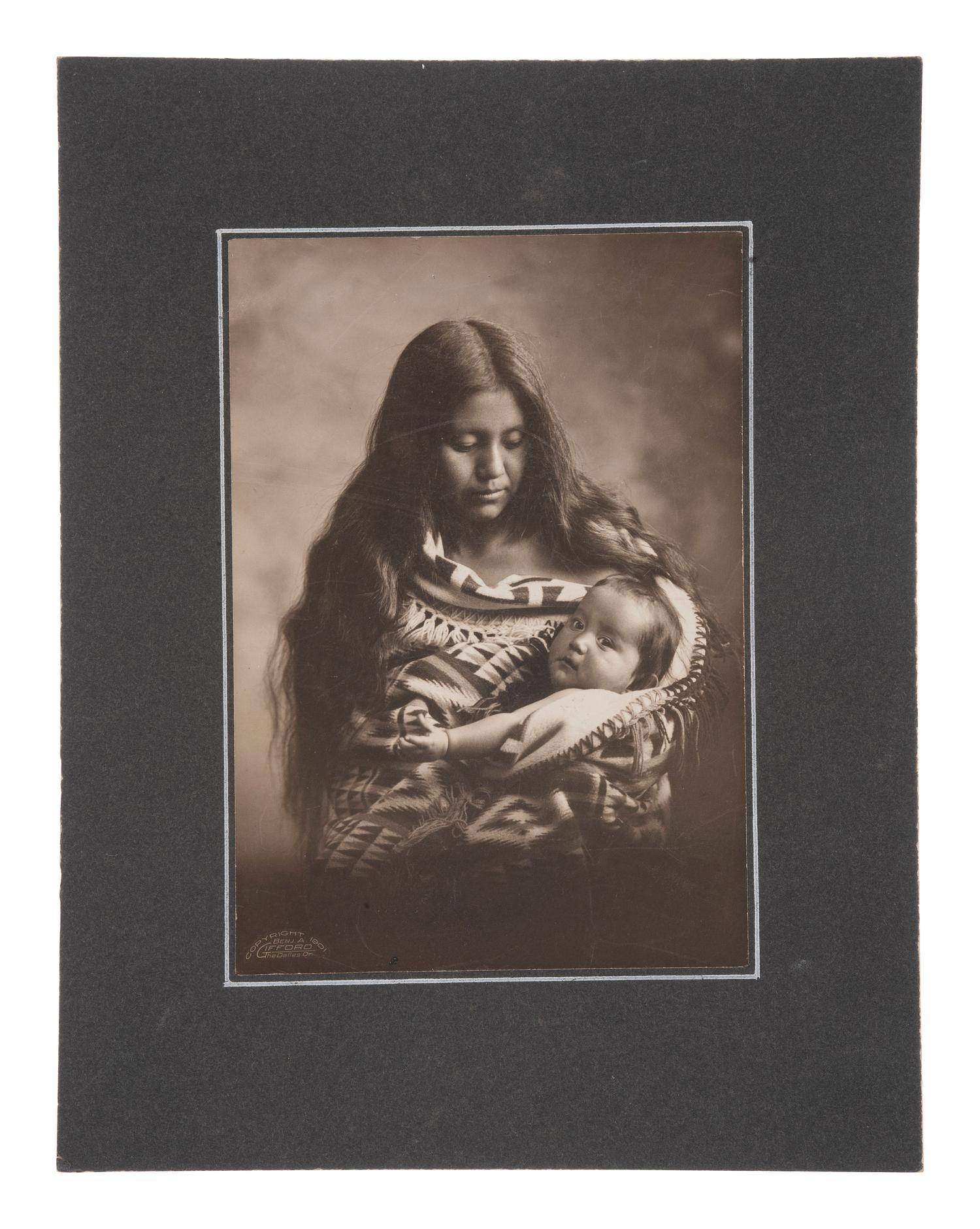 [NATIVE AMERICANS]. 18 photographs of Native American subjects, with a focus on women & children.