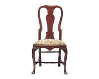 A Queen Anne Walnut Compass Seat Side Chair