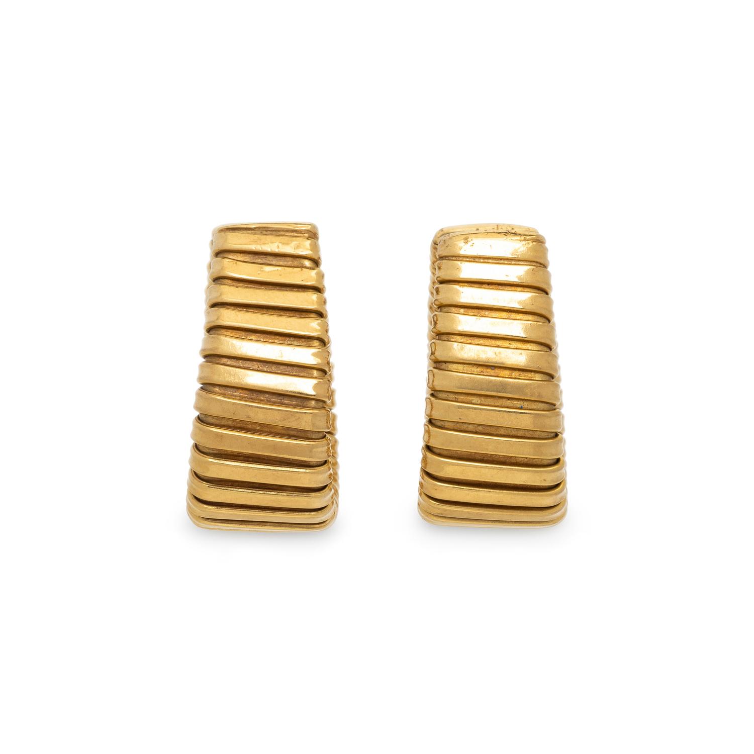 YELLOW GOLD TUBOGAS EARRINGS