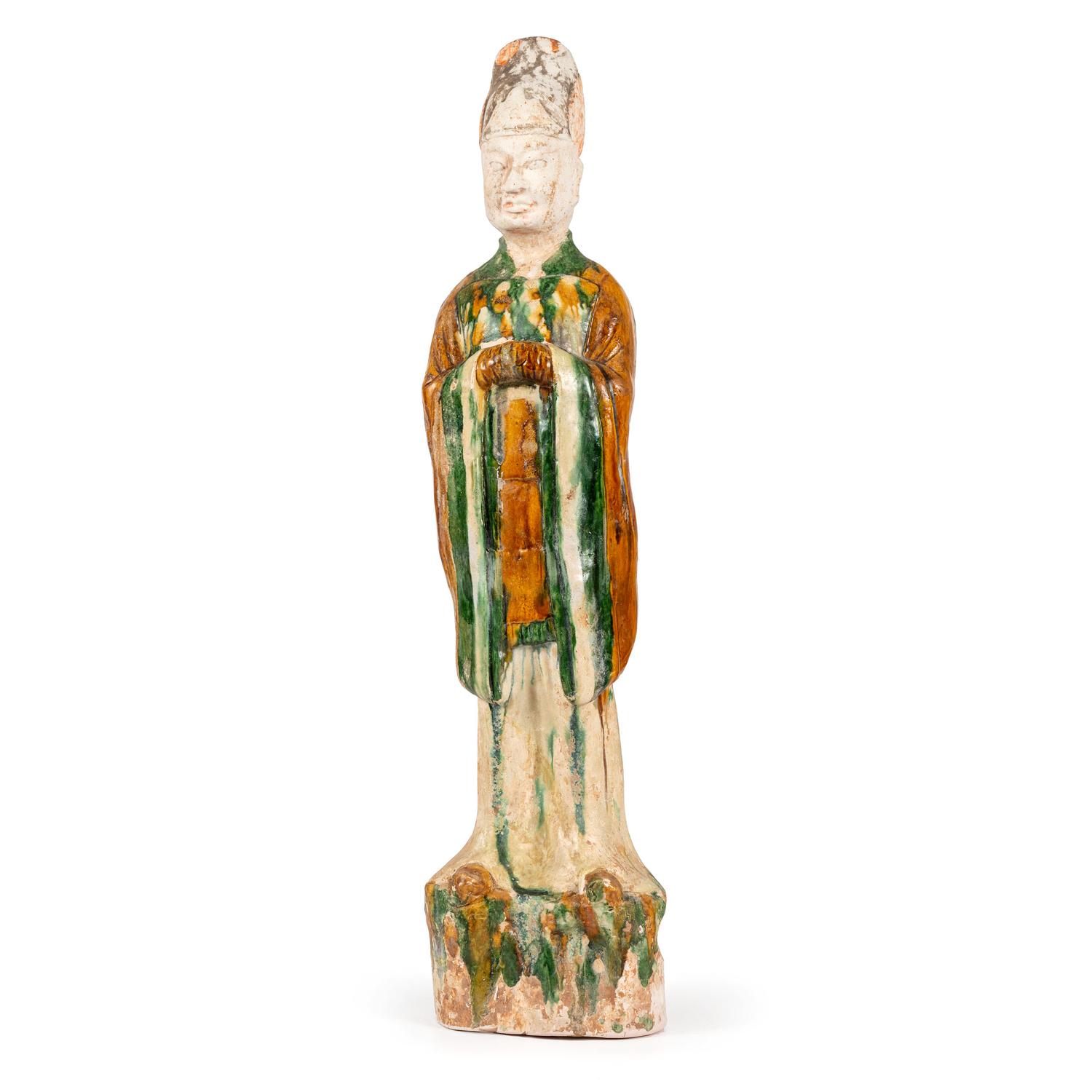 A Chinese Sancai Statue of an Official