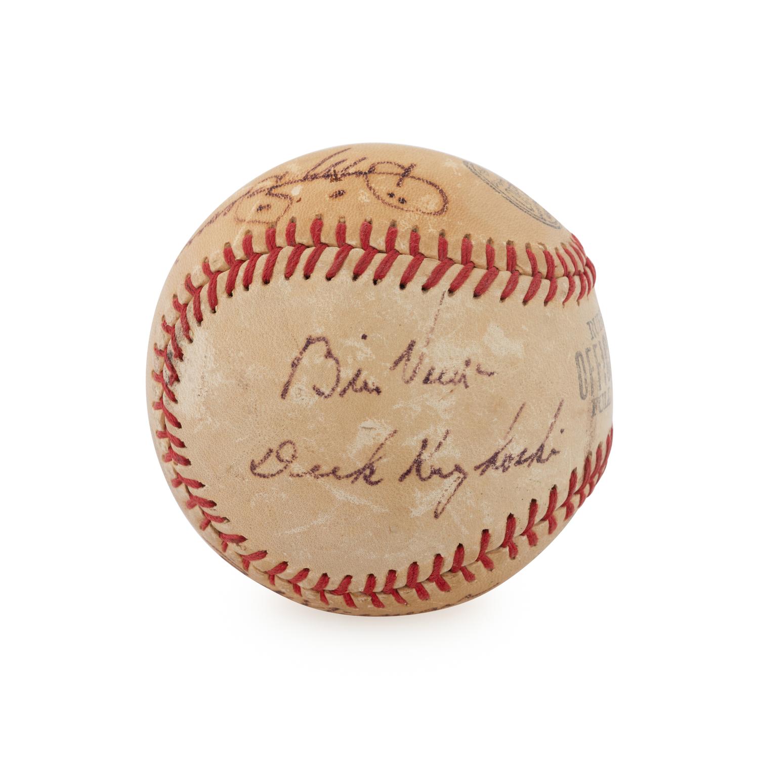 A Multi Signed Autograph Baseball Featuring Dizzy Dean and Bill Veeck