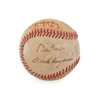 A Multi Signed Autograph Baseball Featuring Dizzy Dean and Bill Veeck