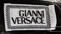 A Gianni Versace Black Leather Men's Pant, Size 52.