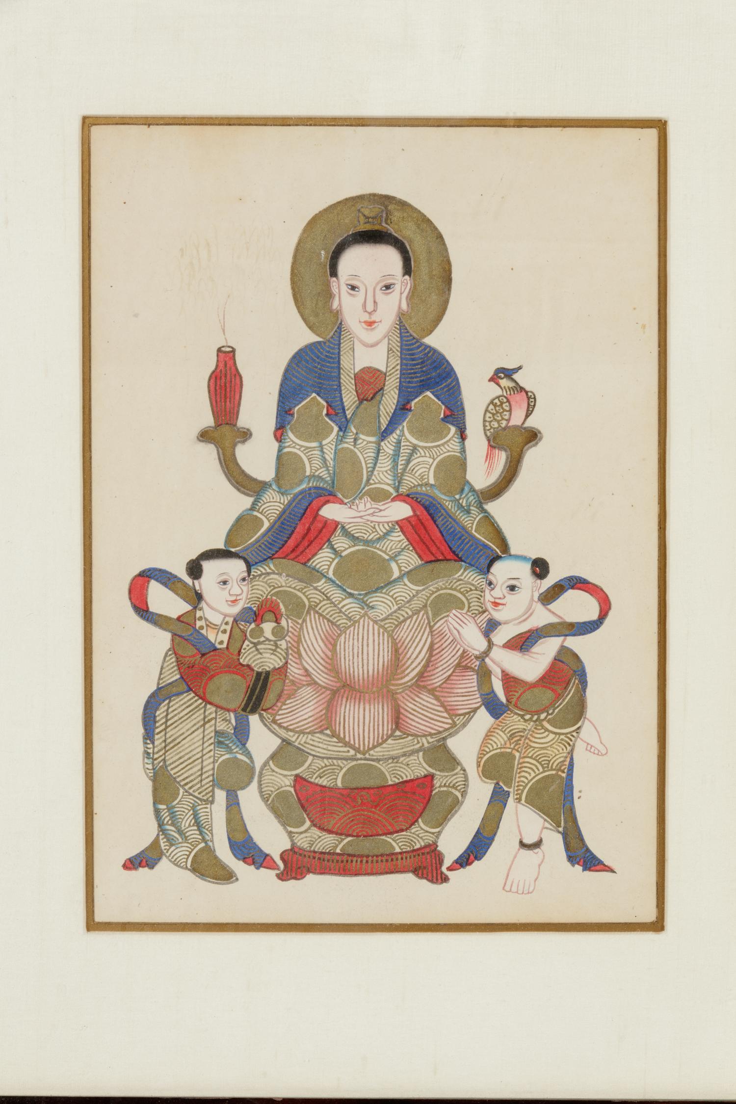Three Chinese Ink and Color on Paper Paintings