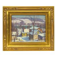 Kenneth R. Nunamaker (American, 1890-1957) — Snow-Capped Roofs