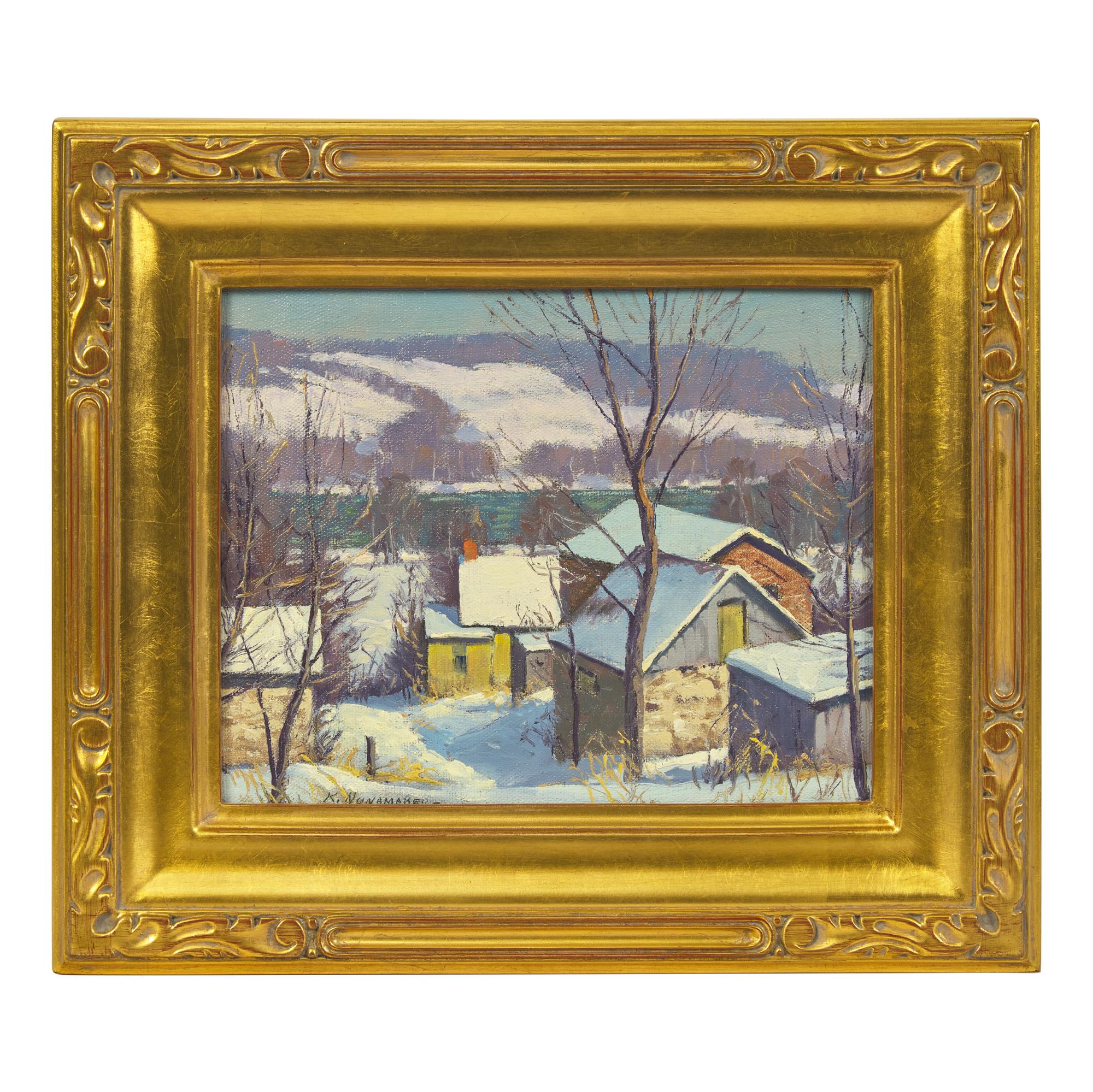 Kenneth R. Nunamaker (American, 1890-1957) — Snow-Capped Roofs
