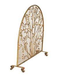 A Gilt Metal Fire Screen with Berried Branches — 20th Century