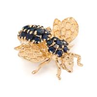 YELLOW GOLD AND SAPPHIRE BEE PENDANT/BROOCH