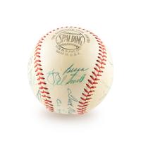 A 1955 Multi Signed American League All Star Baseball Including Mickey Mantle and Ted Williams (Beckett Authentication Services)