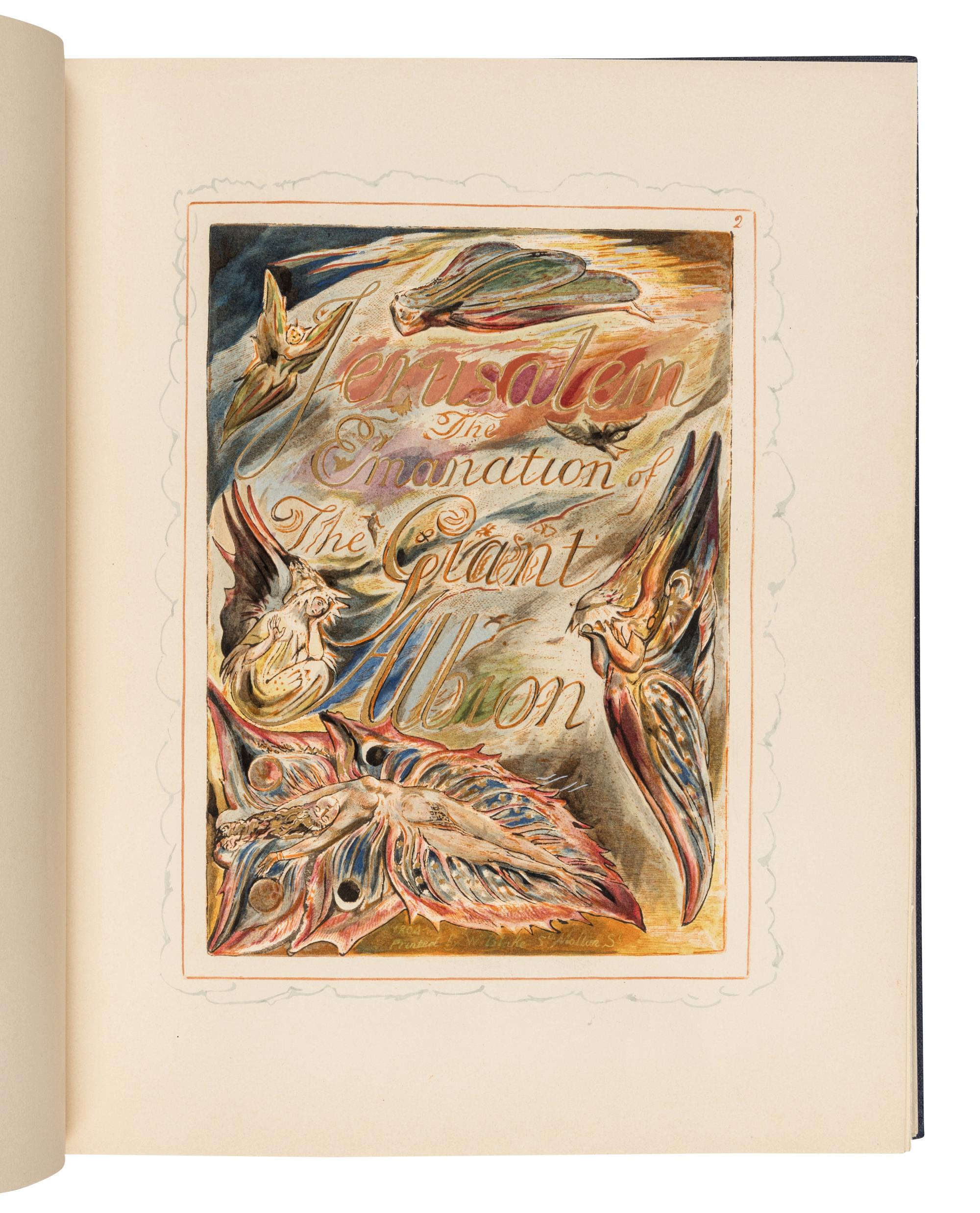 BLAKE, William (1757-1827). Jerusalem: A Facsimile of the Illuminated Book . London: The Trianon Press for the William Blake Trust, [1951].