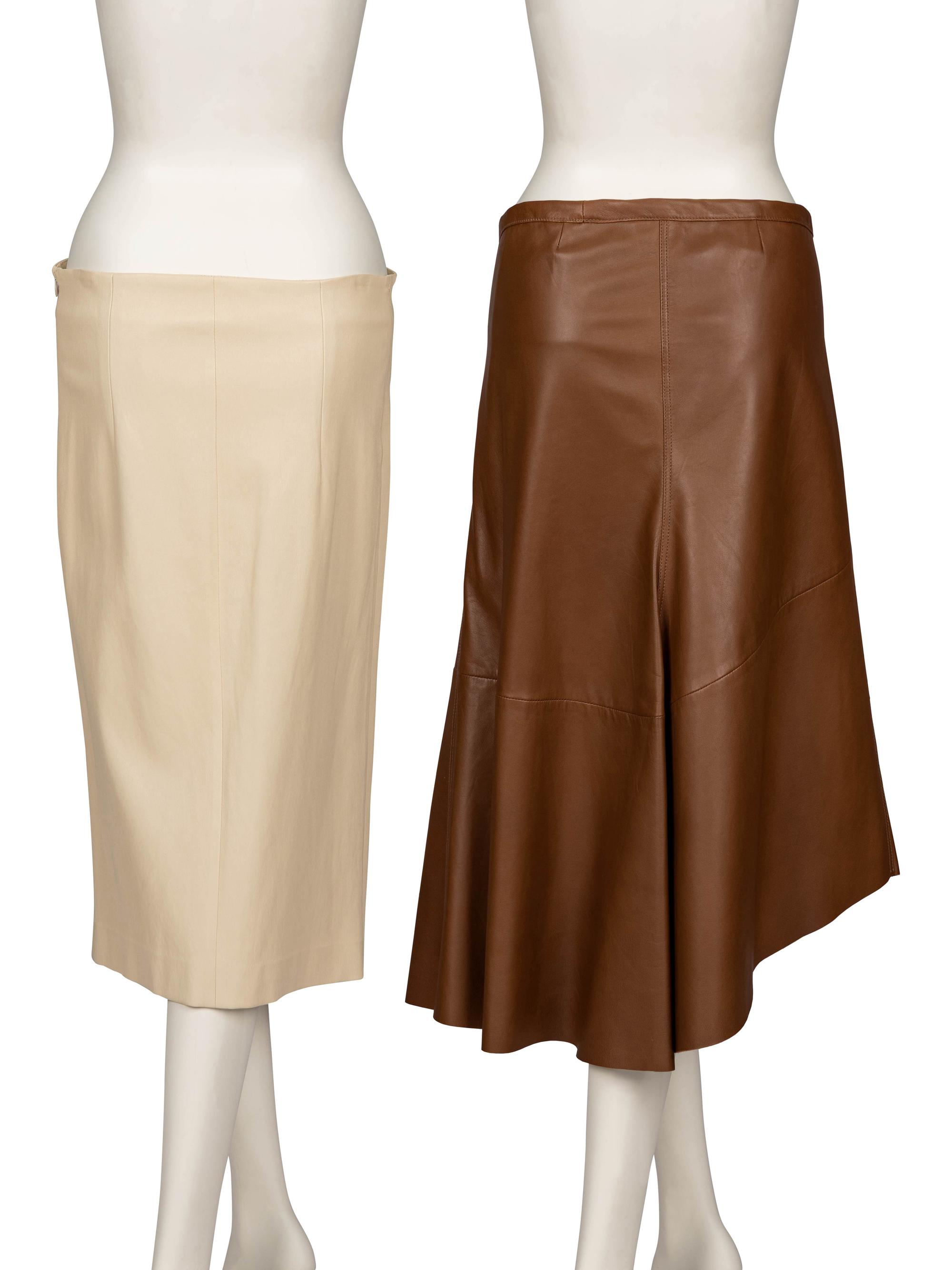 Brunello Cucinelli, Two Leather Skirts