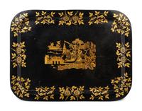An English Chinoiserie Decorated Tôle Tray