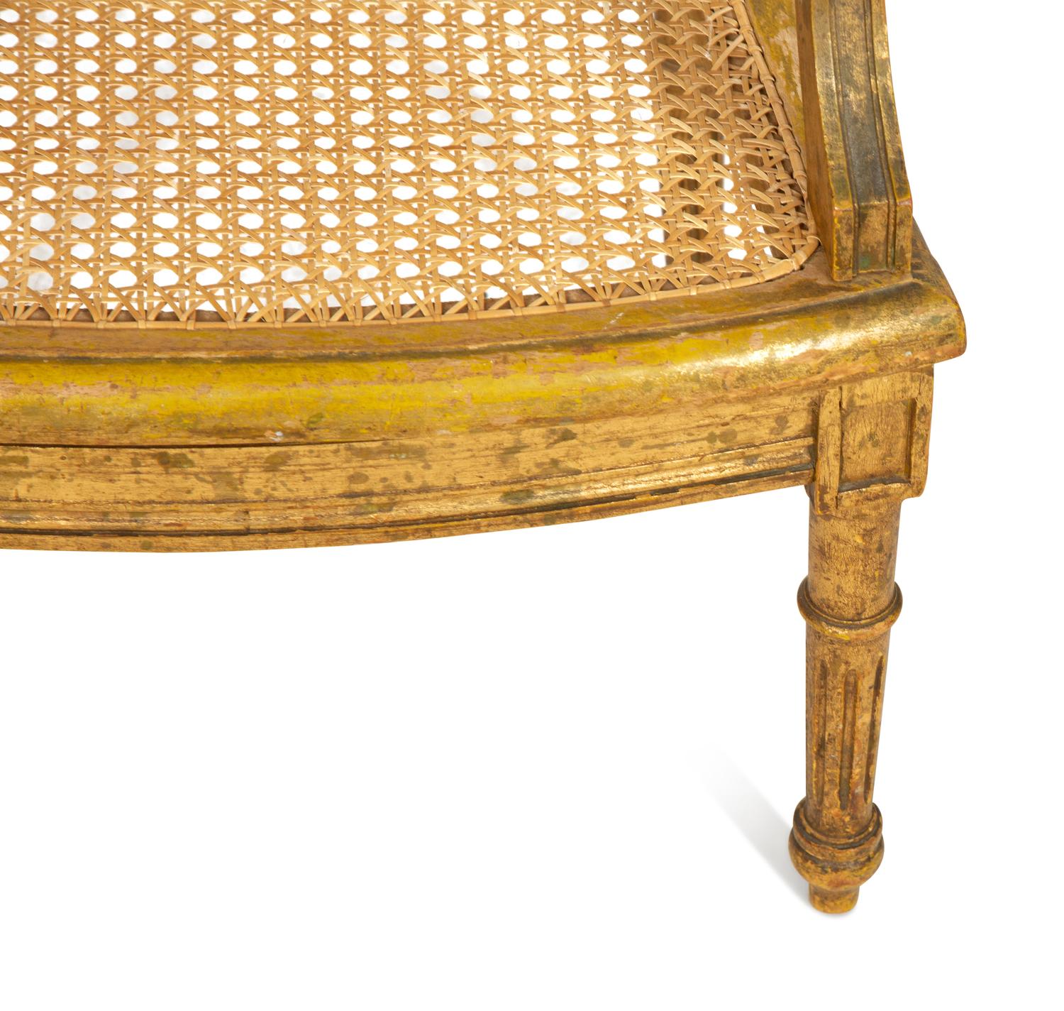 A Louis XVI Style Giltwood Child's Armchair