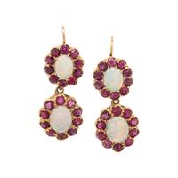 OPAL AND RUBY EARRINGS