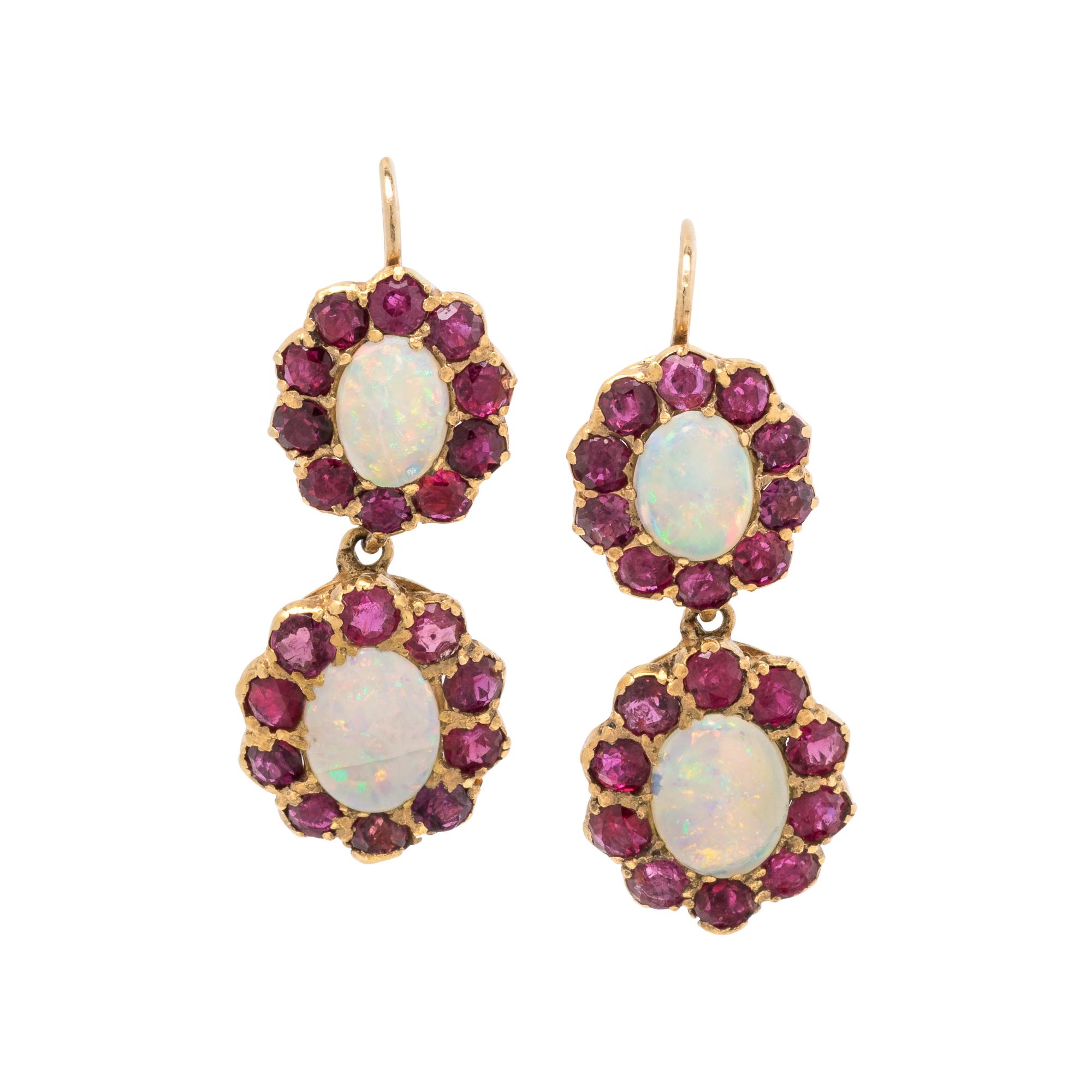 OPAL AND RUBY EARRINGS