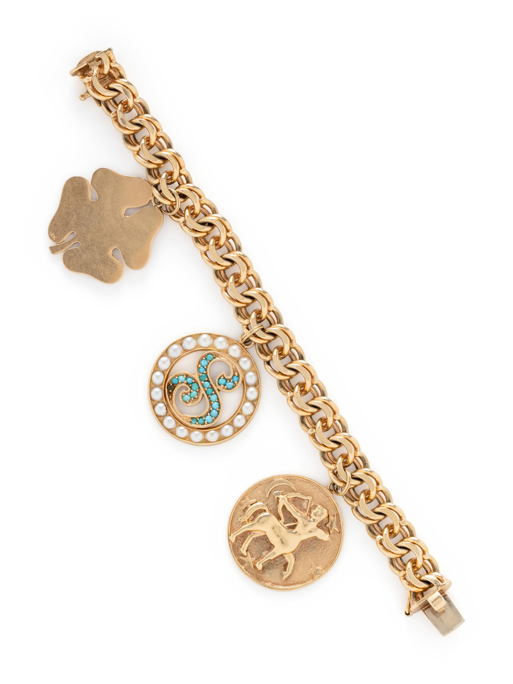 YELLOW GOLD CHARM BRACELET