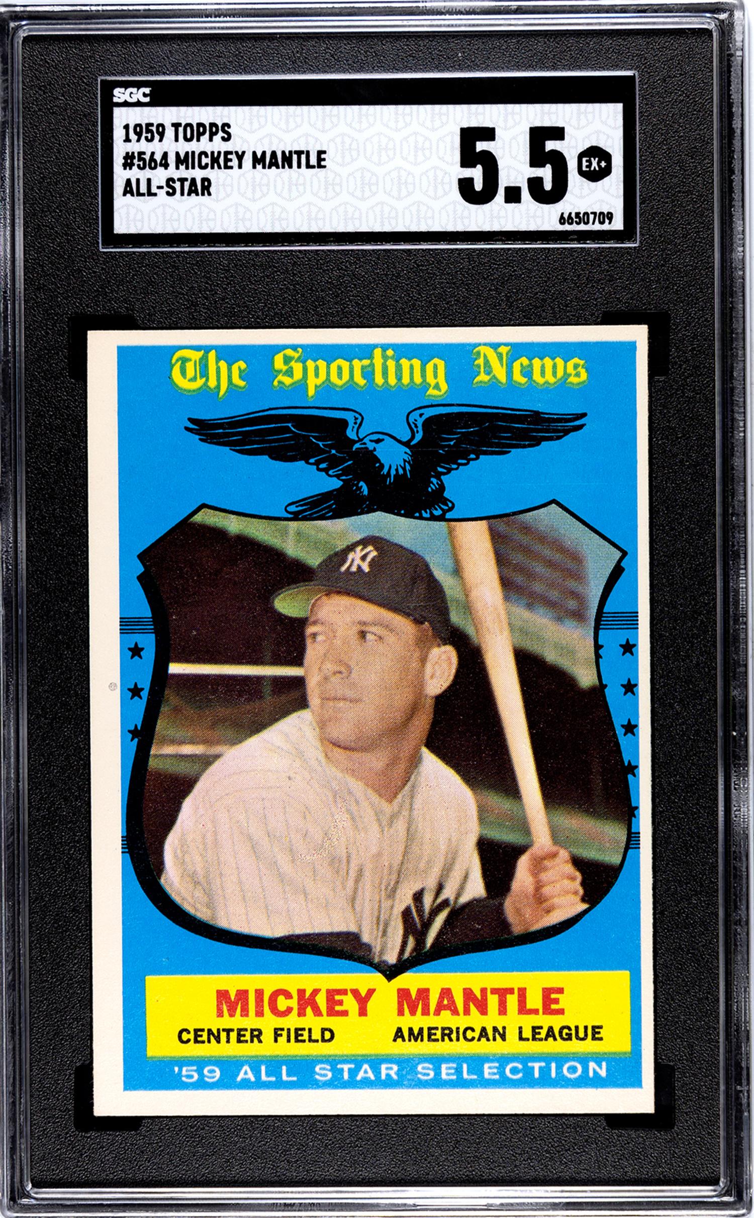 A 1959 Topps Mickey Mantle All-Star Baseball Card No. 564 (SGC 5.5 EX+)