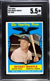 A 1959 Topps Mickey Mantle All-Star Baseball Card No. 564 (SGC 5.5 EX+)