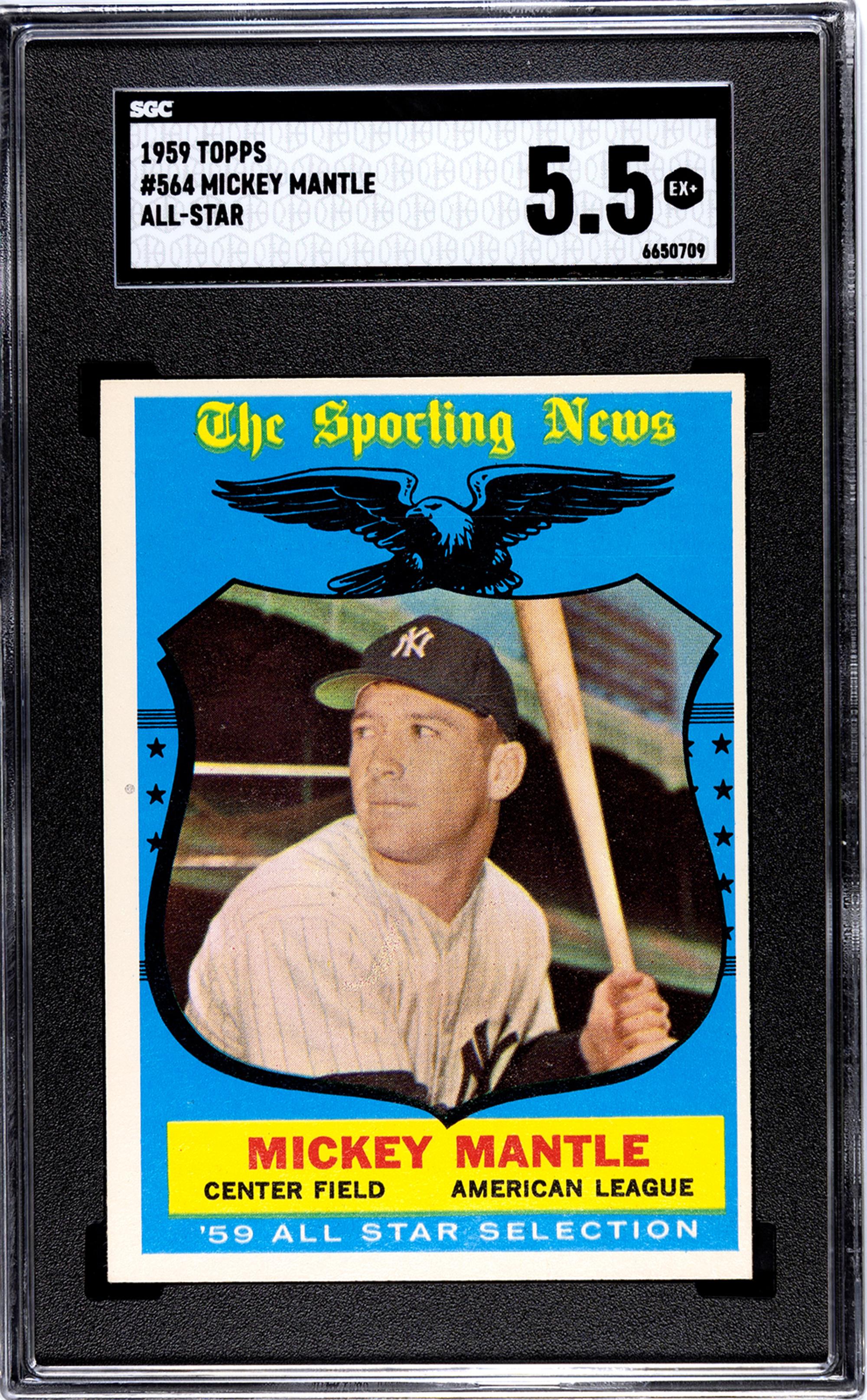 A 1959 Topps Mickey Mantle All-Star Baseball Card No. 564 (SGC 5.5 EX+)