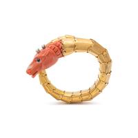 YELLOW GOLD, CORAL AND DIAMOND BRACELET