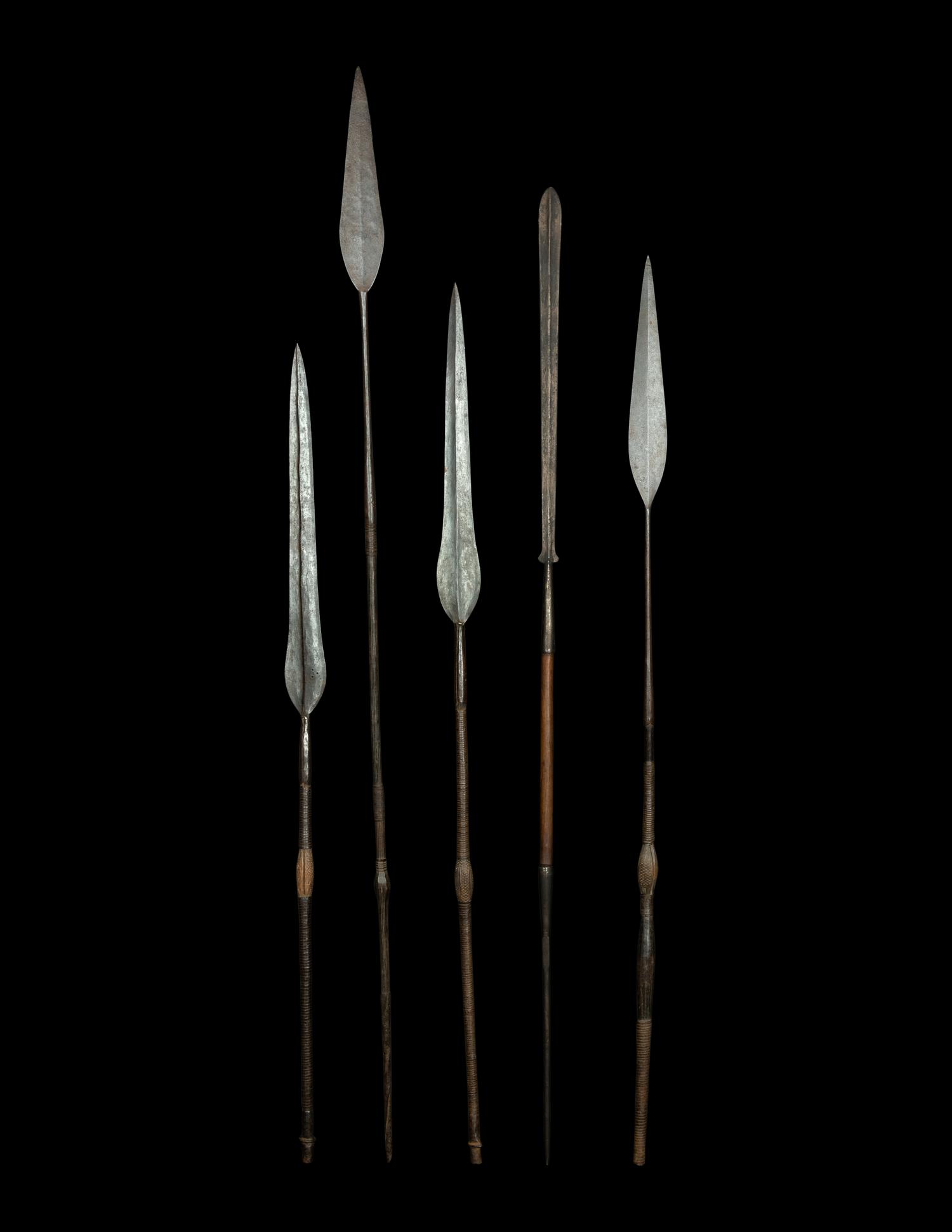 Five Maasai Warrior Spears