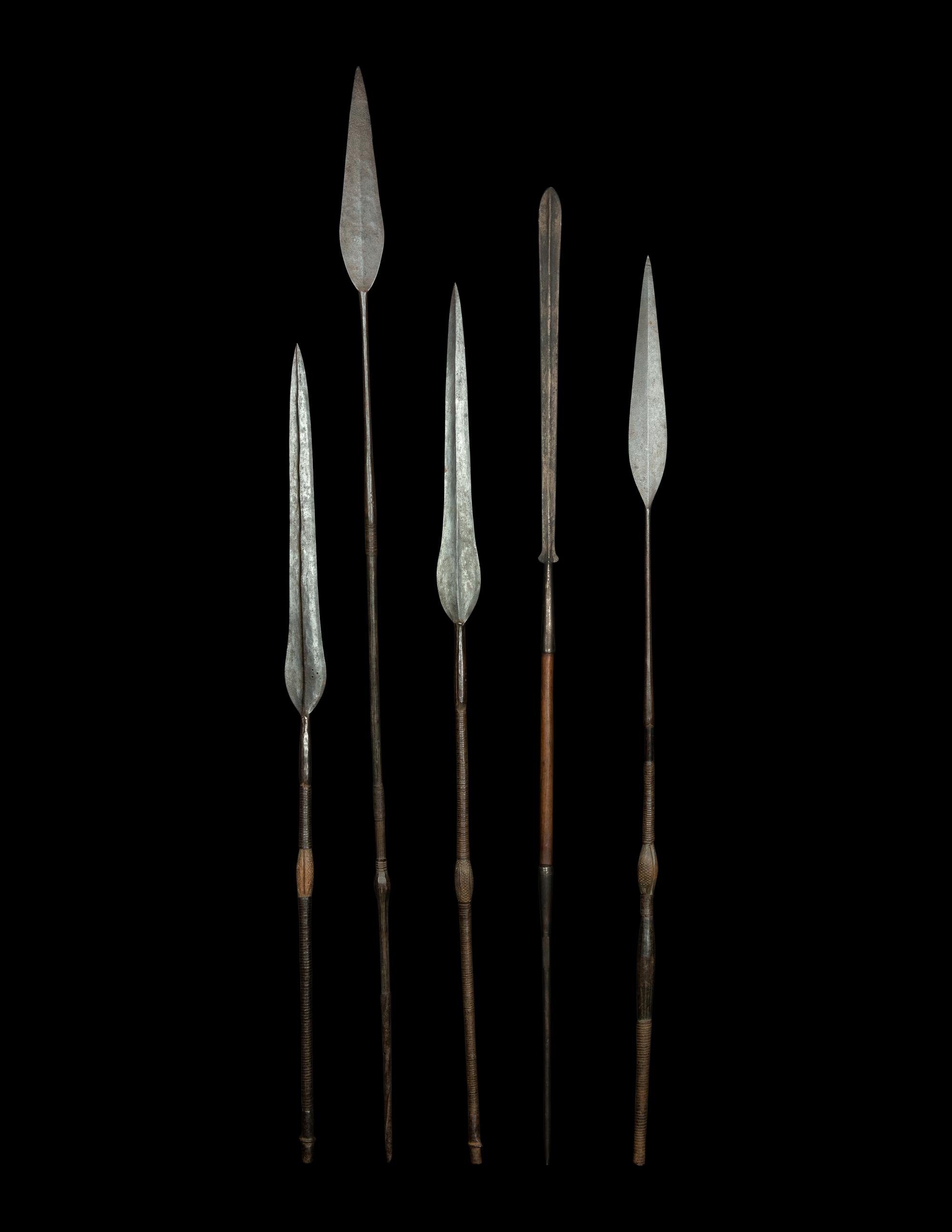 Five Maasai Warrior Spears
