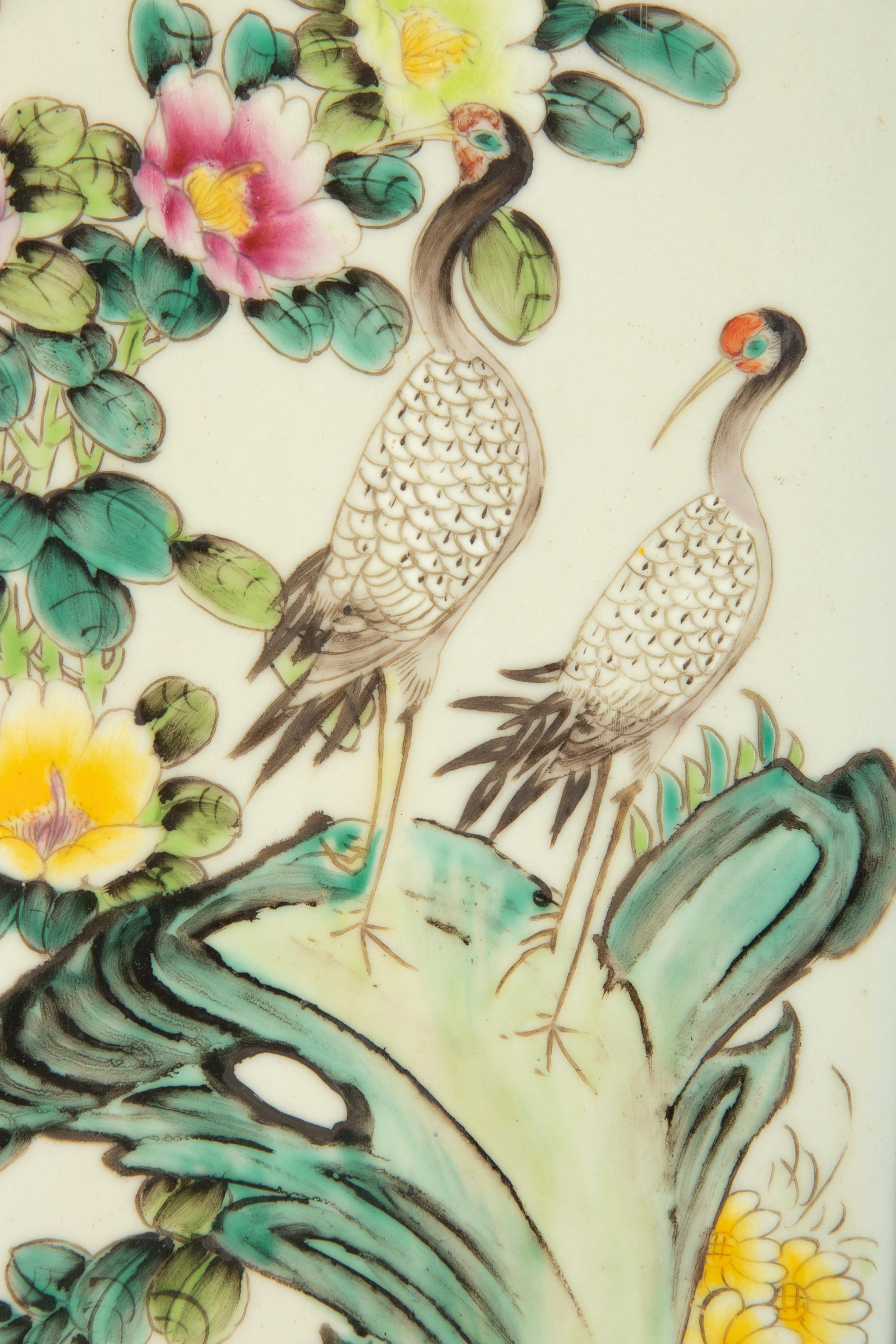 Two Chinese Famille Rose Porcelain Plaques