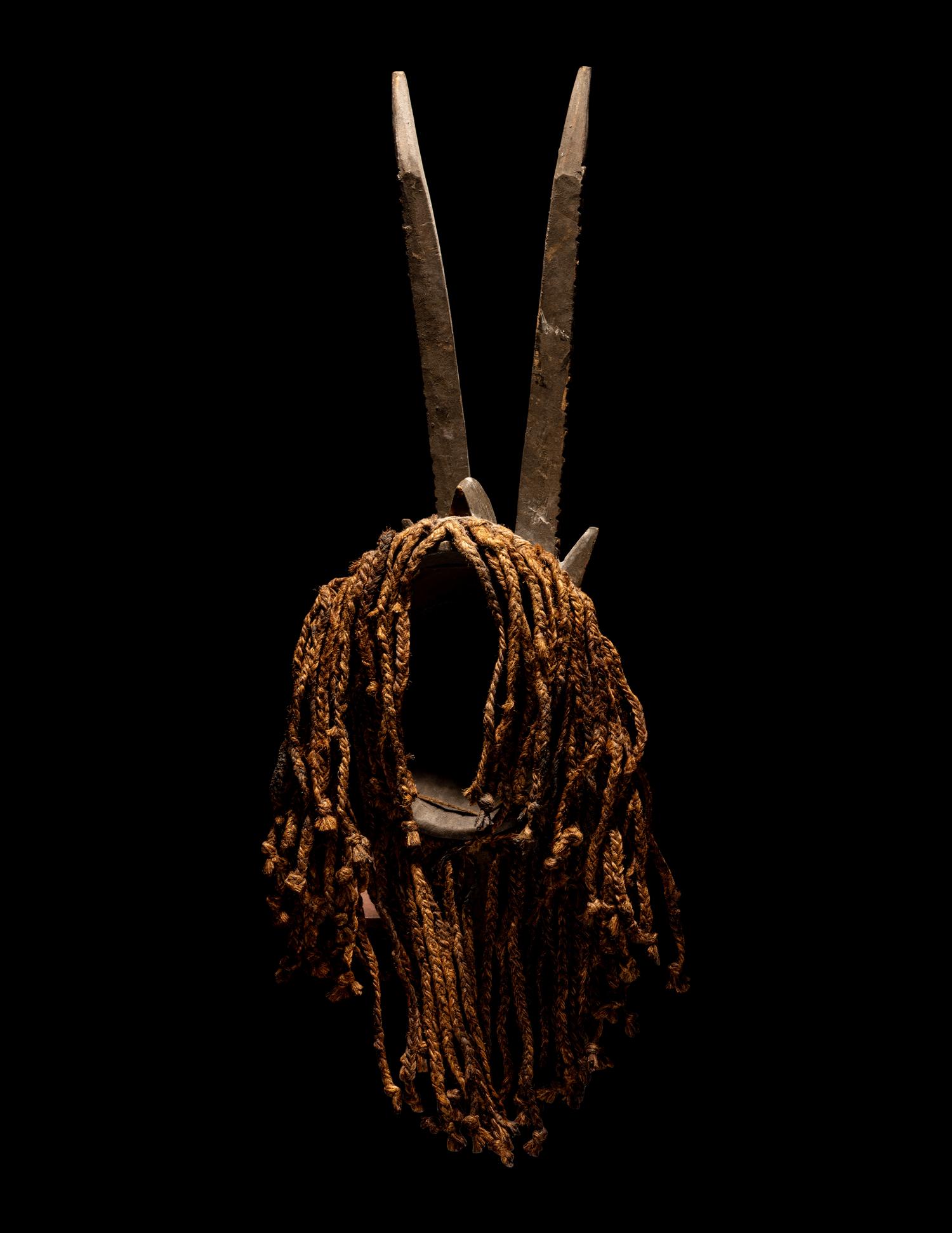 Two Mossi Wood Antelope Helmet Masks