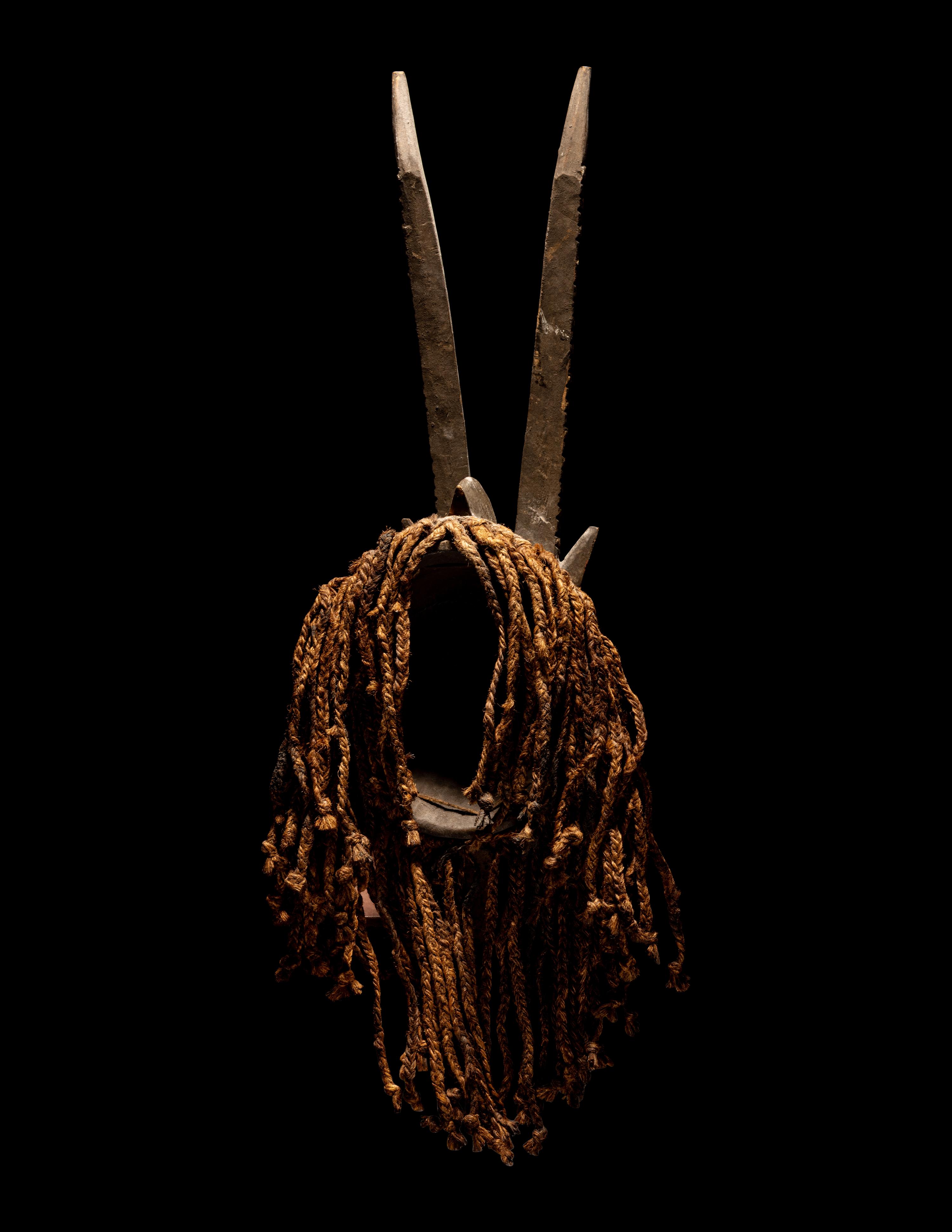 Two Mossi Wood Antelope Helmet Masks