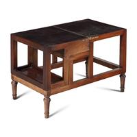 A Set of Regency Leather Inset Mahogany Metamorphic Library Steps