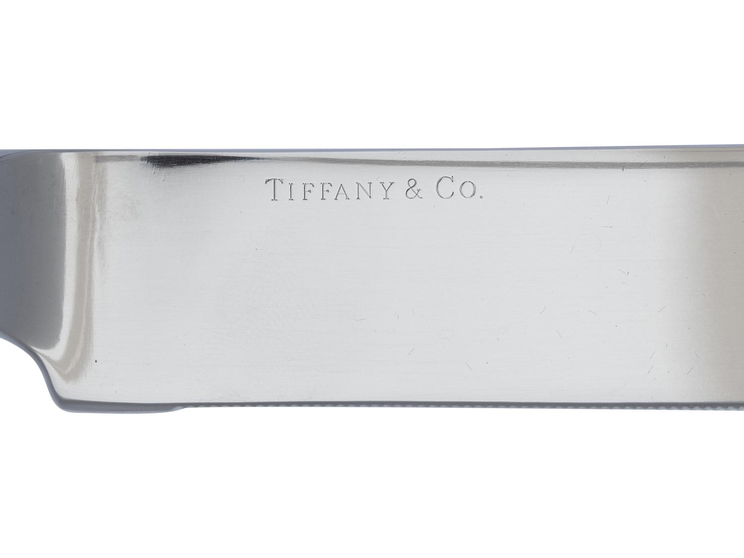 A Tiffany and Co. Silver Chrysanthemum Cake Knife and Server