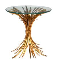 An Italian Gilt Tole and Glass "Wheat" Side Table