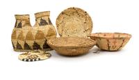 Ten Southern Arizona Baskets Diameter of largest 12 1/2 inches.
