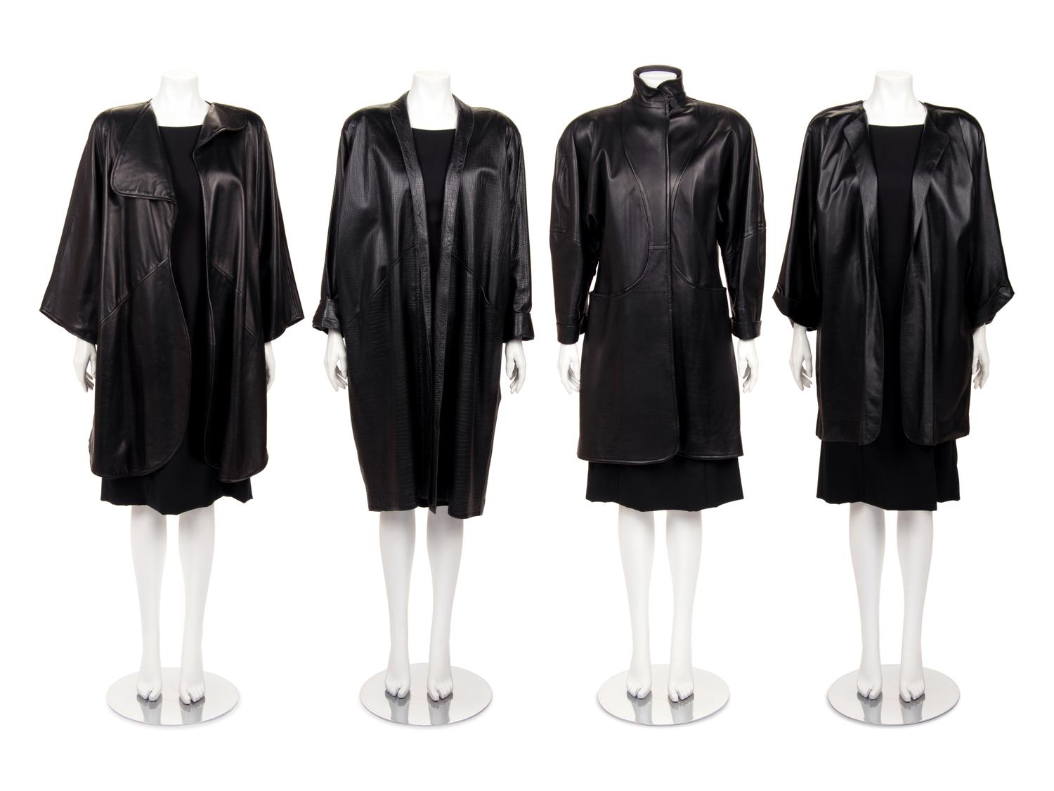 Nine Jean Muir Leather Outerwear Pieces, 1980s
