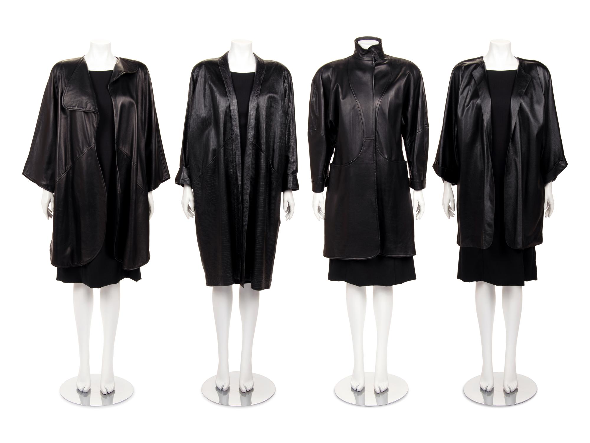 Nine Jean Muir Leather Outerwear Pieces, 1980s