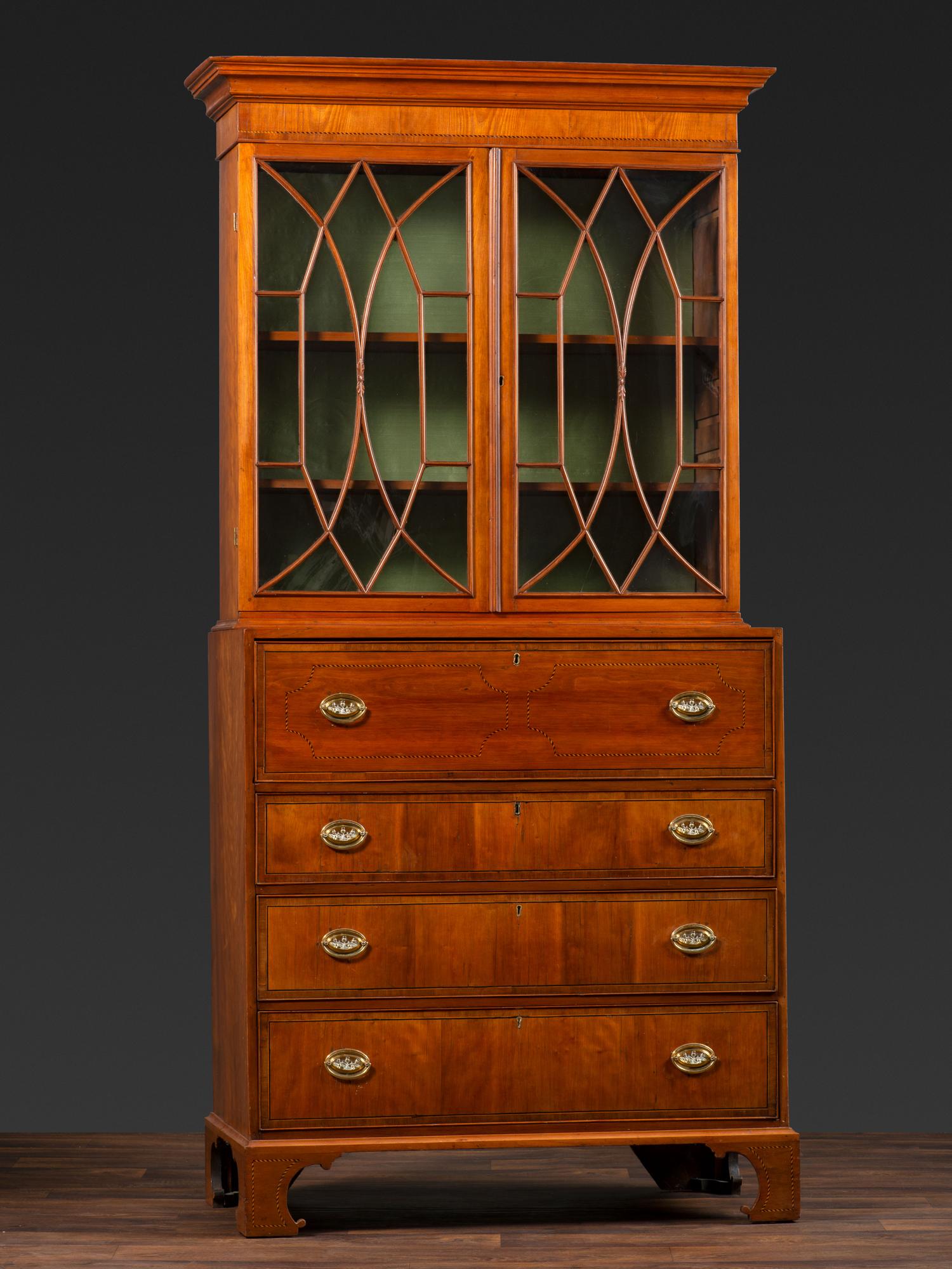 A Federal Inlaid and Figured Cherrywood Cabinet