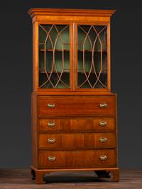 A Federal Inlaid and Figured Cherrywood Cabinet
