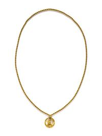 YELLOW GOLD CHAIN WITH THREE ZODIAC PENDANTS