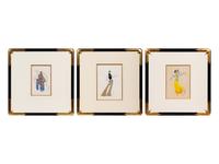 A Group of Three Costume Designs: Tableaux Mah Jongg - Vieux Chinoise , 1924; La Visite du Coulisses - Zizi Jeanmaire ; and South Sea Islands - Danseuse