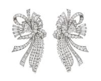 A Pair of Platinum and Diamond Dress Clips, Raymond Yard, Circa 1930, 27.10 dwts.