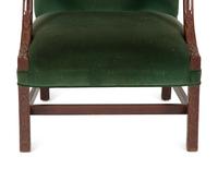 A George II Style Carved Mahogany Library Chair