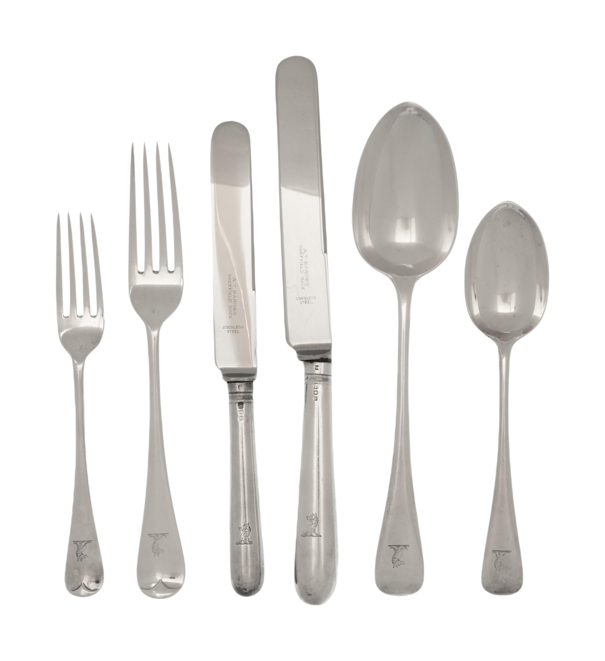 A Victorian Silver Flatware Service