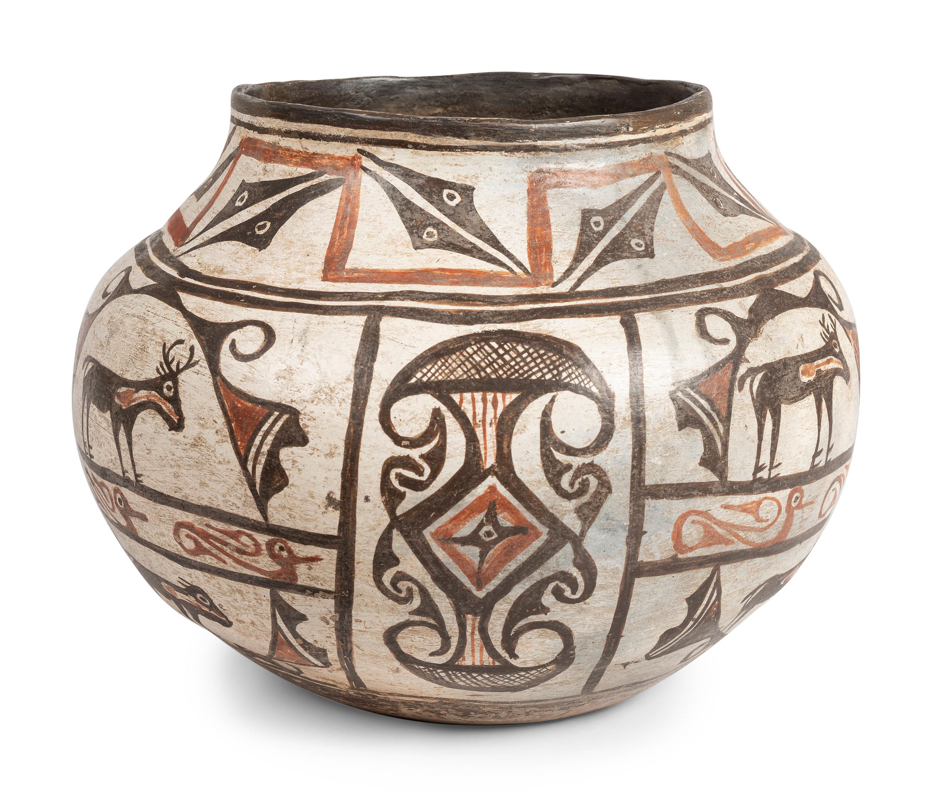 Zuni Pottery Olla, with Heartline Deer