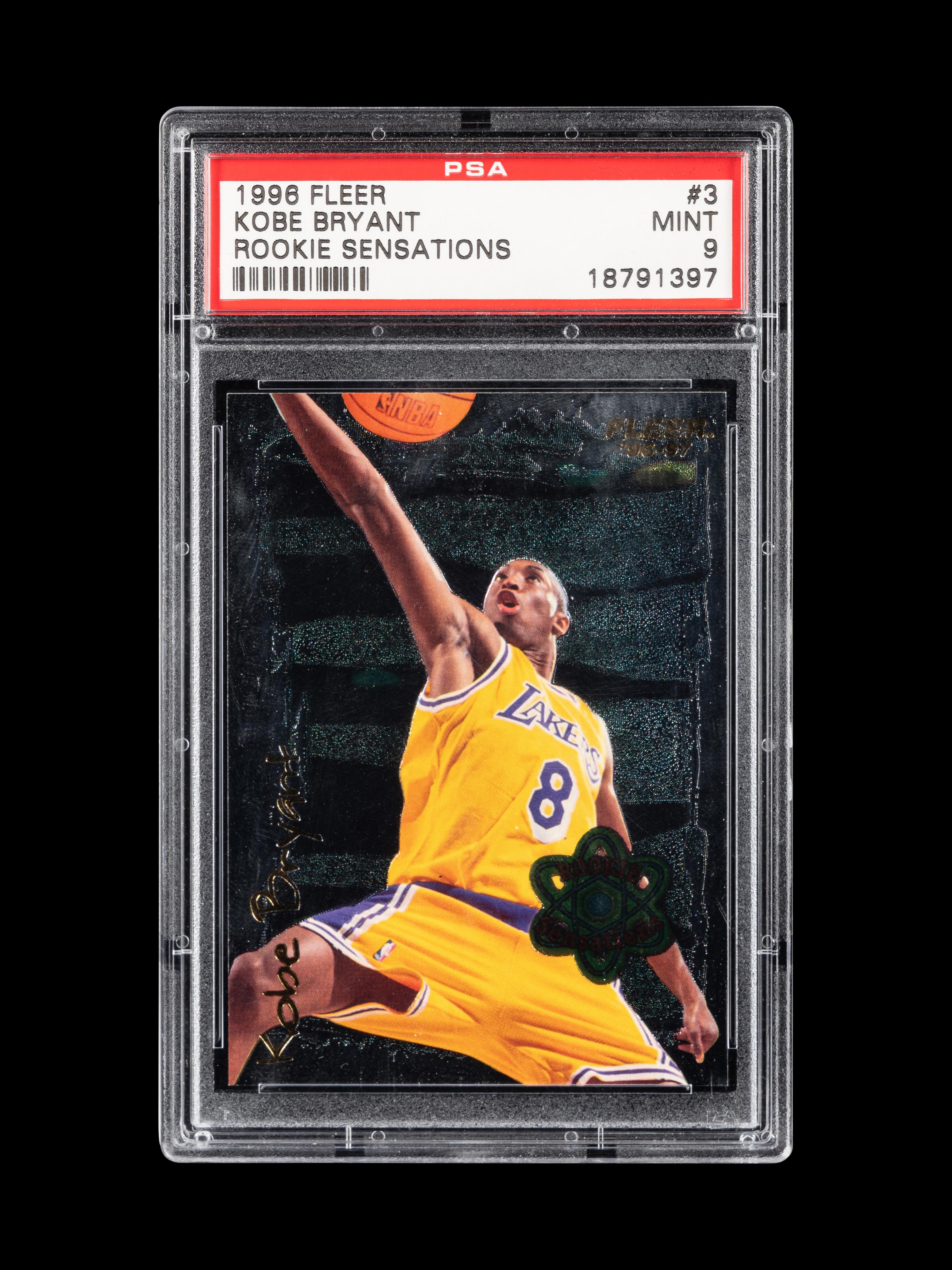 A 1996-97 Fleer Rookie Sensations Kobe Bryant Rookie Basketball Card No. 3 (PSA 9 MINT)