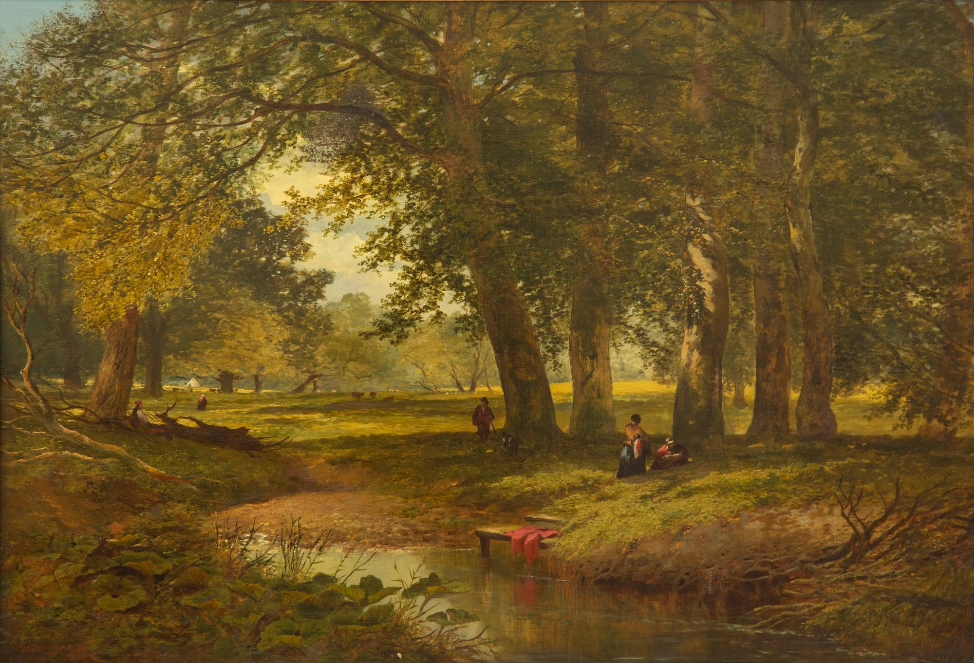 Figures Resting by a Stream