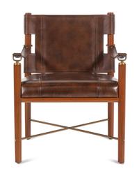 A Palecek Alexander Leather-Upholstered Lounge Chair