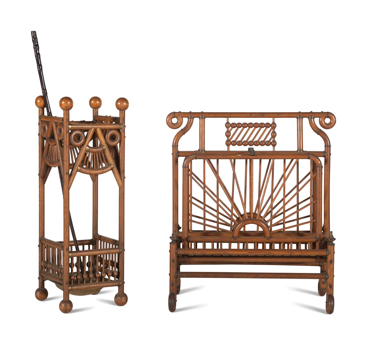 A 'Stick and Ball' Umbrella Stand and Magazine Rack